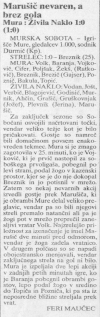 Nogometaši Mure so za zaključek jesenskega dela premagali Živila Naklo