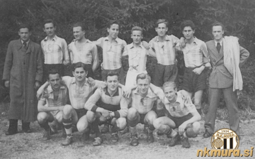 Druga ekipa Mure iz leta 1944. Stojijo od leve: __, __, __, Ludvik Gorčan, Avgust Kerčmar, __, Ciril Klajnšček, ___. Čepijo: __, __, __, __, __. Bralce prosimo za razpoznavanje oseb s fotografije.