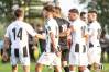 Olson, Jelovica, Maroša in Spiridonović ob zadetku proti Bogojini.