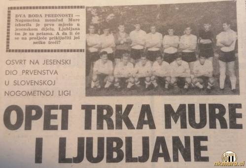 Nogometaši Mure so postali jesenski prvaki v sezoni 1967/68.