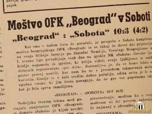 Sobota je gostila zveznega ligaša OFK Beograd.