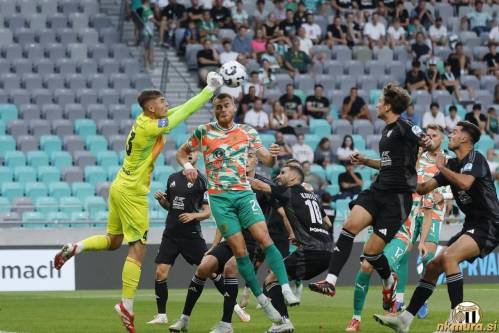 Aljaž Strajnar pri enem od posredovanj proti Olimpiji.
