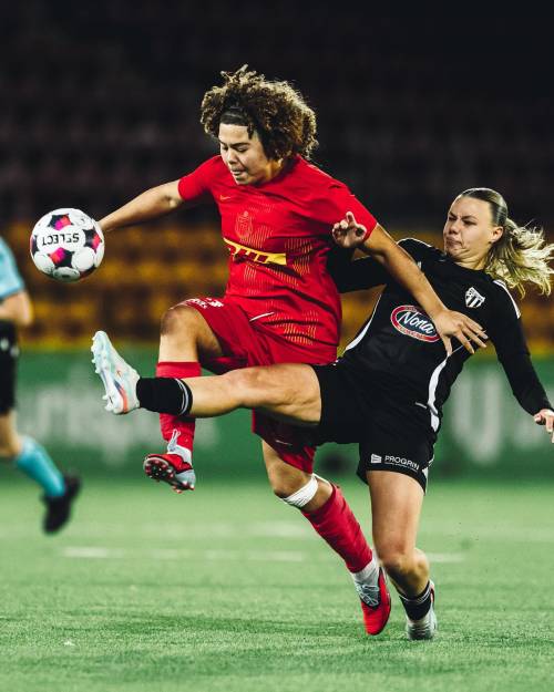 Noelle Vilčnik se bori z igralko Nordsjællanda.