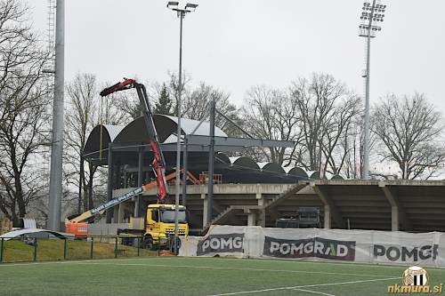 Gradbišče z zadnje strani.