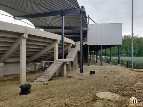 Gradbišče za severozahodno tribuno.